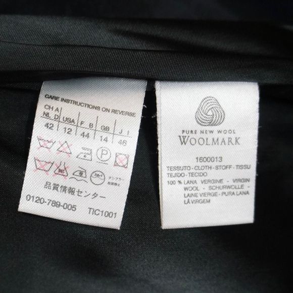 Max Mara Single Breasted Concealed‎ Buttons Long Black Wool Coat US 12 Women's - Picture 10 of 12